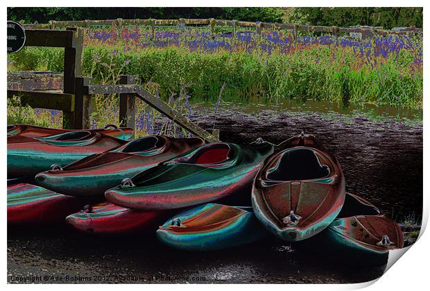 Canoes Print by Ade Robbins