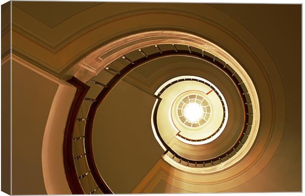 Curves of spiral staircase skylight Canvas Print by Arfabita  