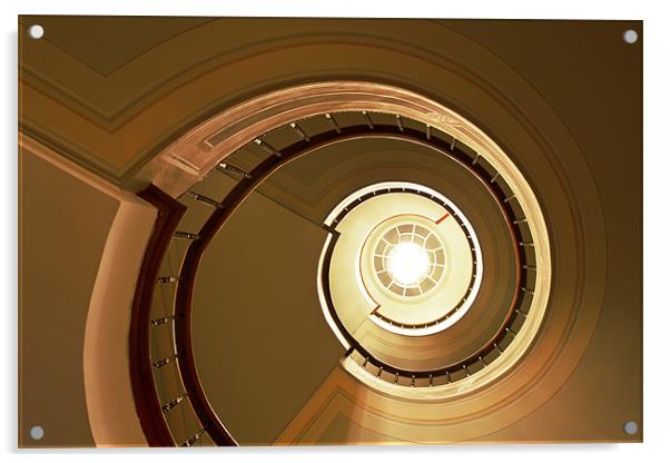 Curves of spiral staircase skylight Acrylic by Arfabita  