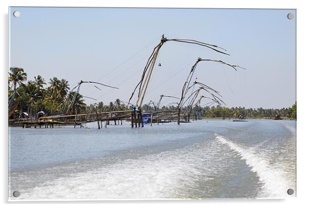 Kerala Backwaters Chinese Fishing Nets Acrylic by Arfabita  