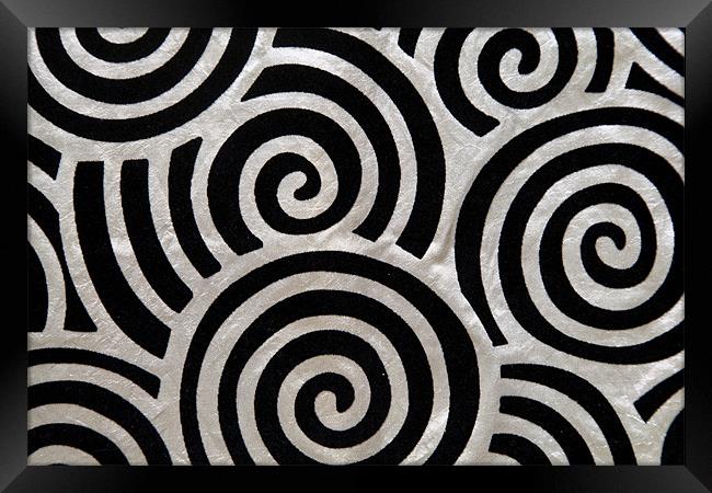 Twirly twirls silky textile pattern Framed Print by Arfabita  
