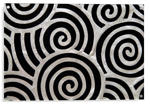 Twirly twirls silky textile pattern Acrylic by Arfabita  