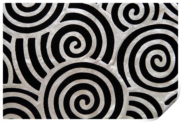Twirly twirls silky textile pattern Print by Arfabita  