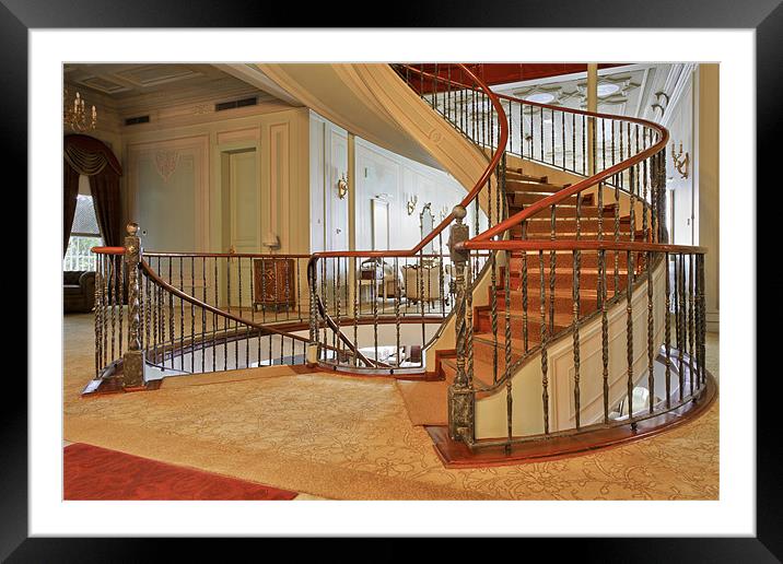 Hallway and spiral staircase Framed Mounted Print by Arfabita  