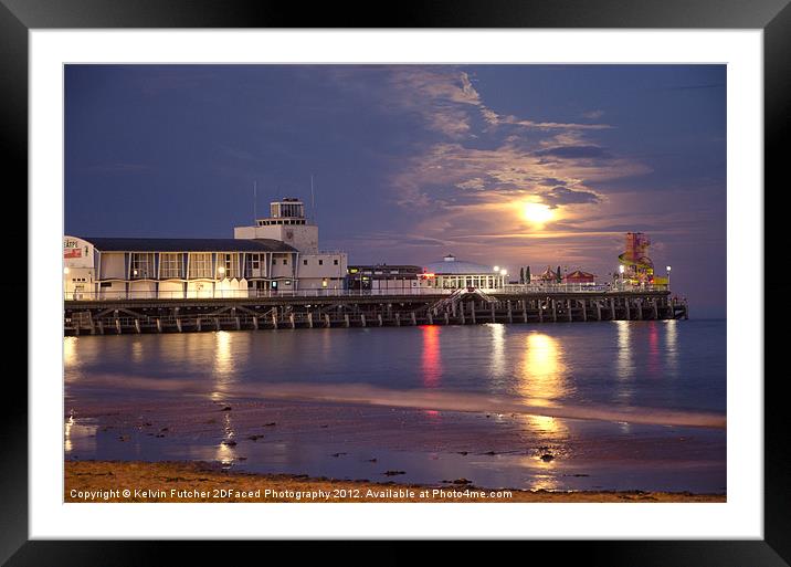 Moonrise over Bournemouth Pier Framed Mounted Print by Kelvin Futcher 2D Photography