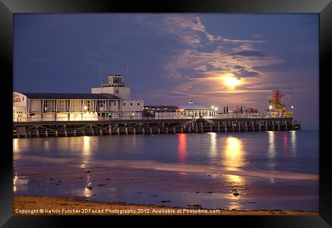 Moonrise over Bournemouth Pier Framed Print by Kelvin Futcher 2D Photography