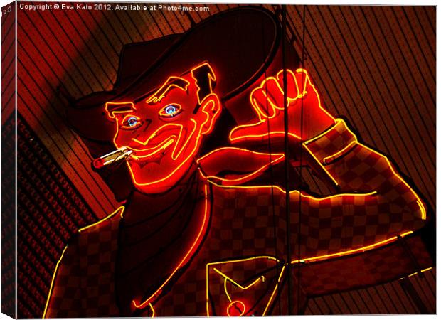 Neon Cowboy Canvas Print by Eva Kato