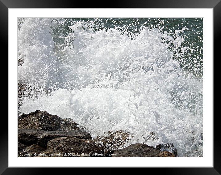 Crashing Waves Framed Mounted Print by michelle whitebrook