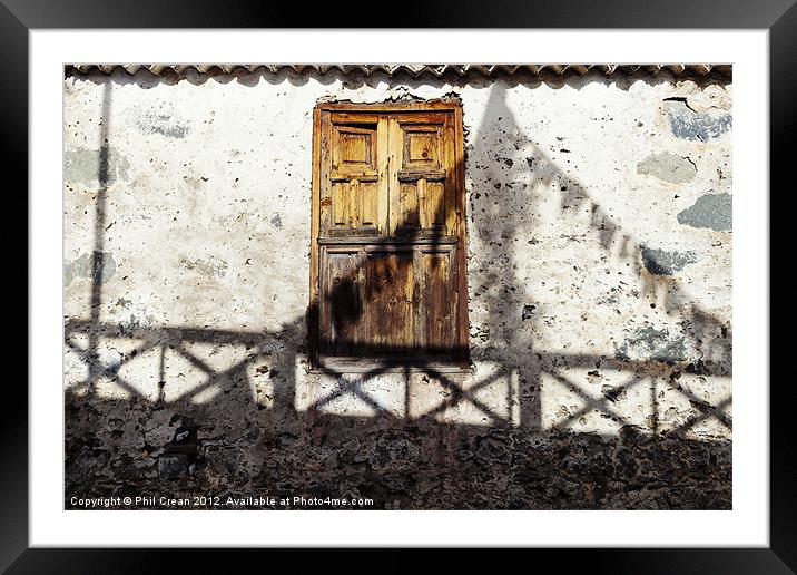Wooden shutters Framed Mounted Print by Phil Crean
