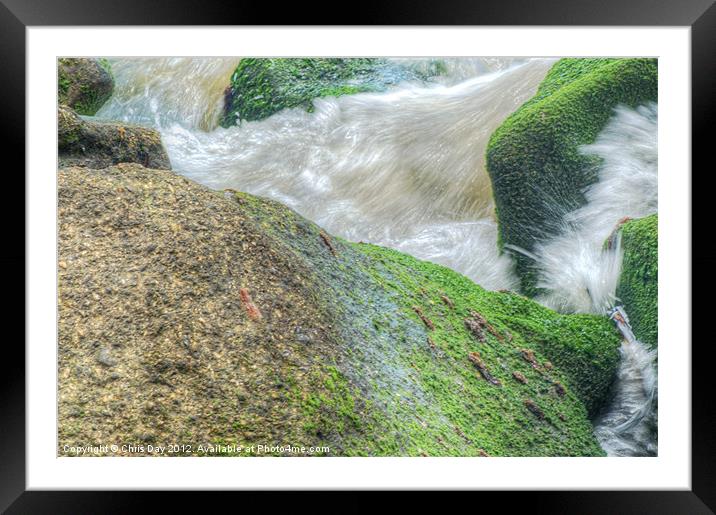 Waves on the Rocks Framed Mounted Print by Chris Day