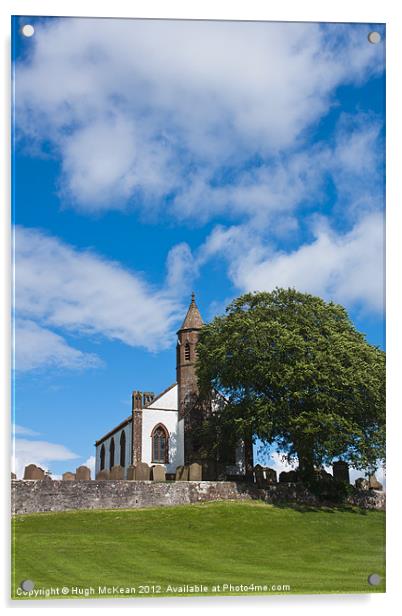 Building, Church, Mouswald, Dumfriesshire, Scotlan Acrylic by Hugh McKean