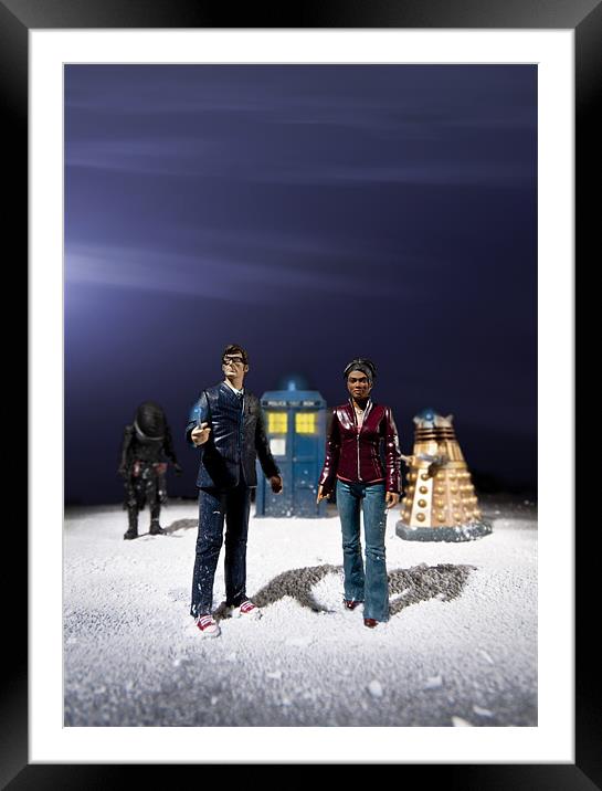 Doctor Who Figures Framed Mounted Print by Malcolm Wood