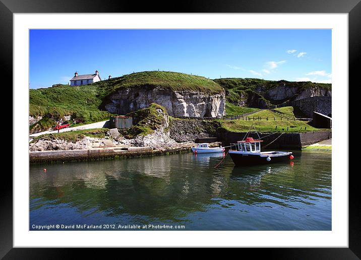 Peaceful Ballintoy Framed Mounted Print by David McFarland
