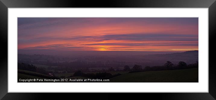 Sunrise over Devon Framed Mounted Print by Pete Hemington