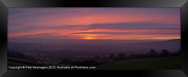 Sunrise over Devon Framed Print by Pete Hemington