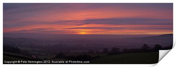 Sunrise over Devon Print by Pete Hemington
