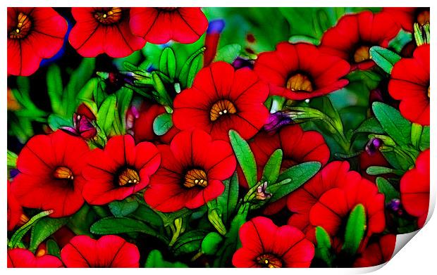 Garden Red Print by Kathleen Stephens