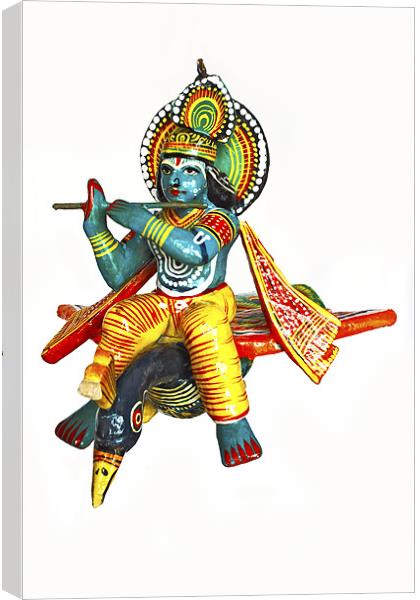 2 of 4 Lord Ram Krishna on a peacock Canvas Print by Arfabita  