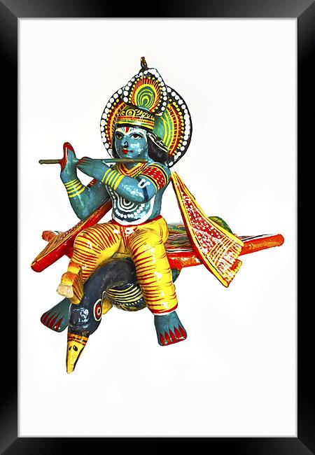 2 of 4 Lord Ram Krishna on a peacock Framed Print by Arfabita  