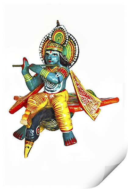 2 of 4 Lord Ram Krishna on a peacock Print by Arfabita  