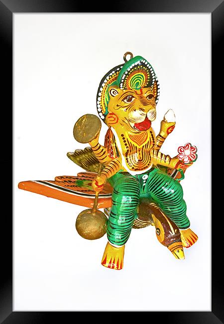 4 of 4 Lord Narasimha on peacock Framed Print by Arfabita  