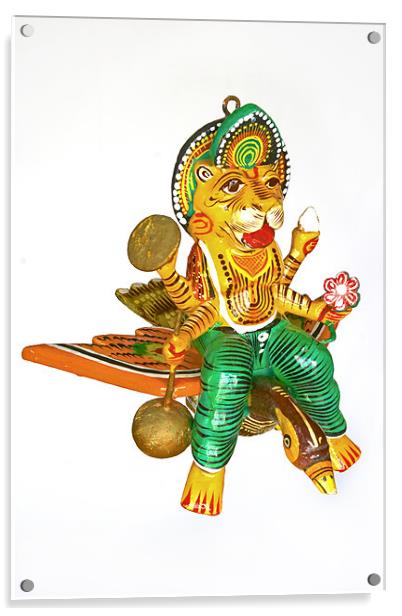 4 of 4 Lord Narasimha on peacock Acrylic by Arfabita  