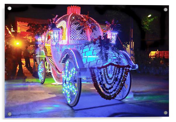 Big Indian wedding grooms carriage Acrylic by Arfabita  