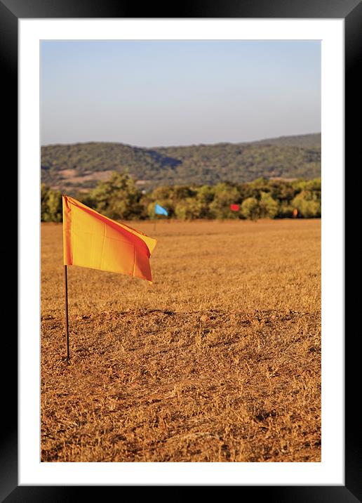 Yellow flag golf drive range Framed Mounted Print by Arfabita  