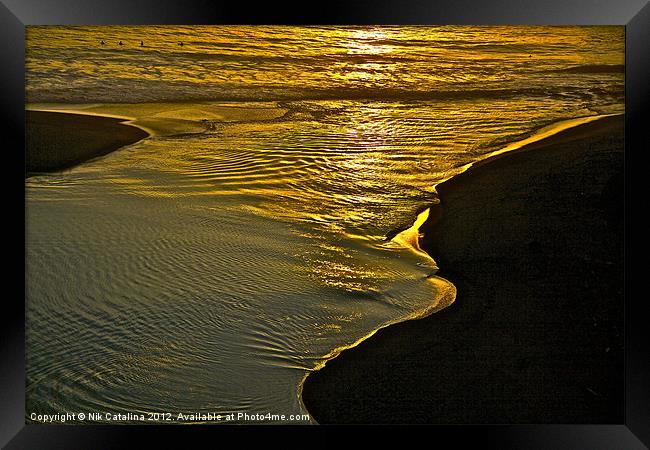 Golden Water Framed Print by Nik Catalina