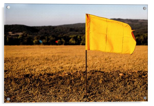 Golf drive hundred metre flags Acrylic by Arfabita  