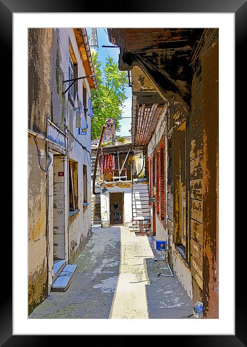 Istanbul Alley the non-tourist side Framed Mounted Print by Arfabita  