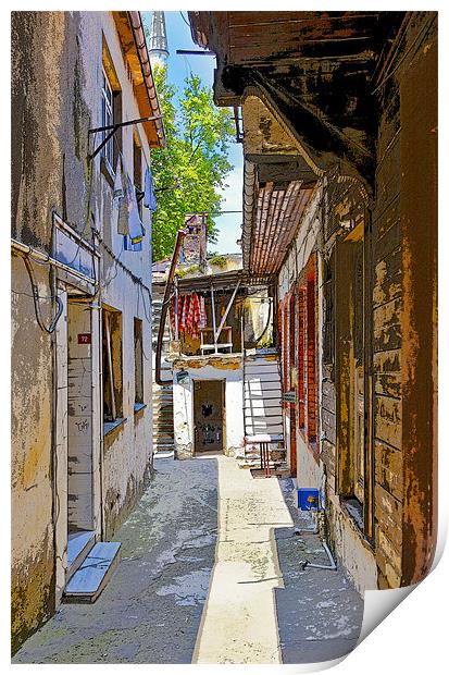 Istanbul Alley the non-tourist side Print by Arfabita  