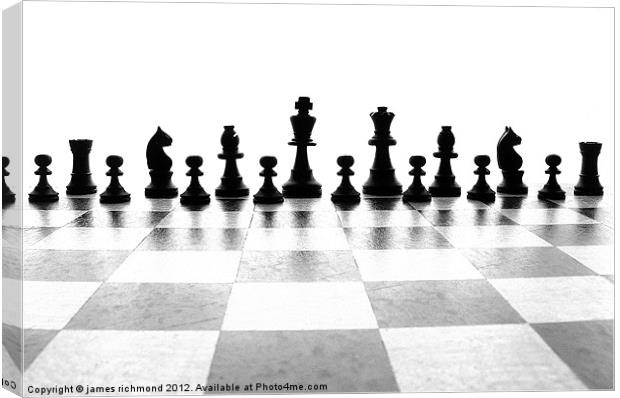 Chess Pieces - Monochrome Canvas Print by james richmond