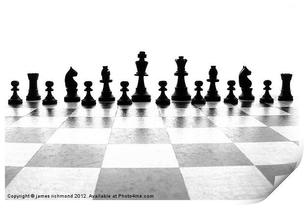 Chess Pieces - Monochrome Print by james richmond