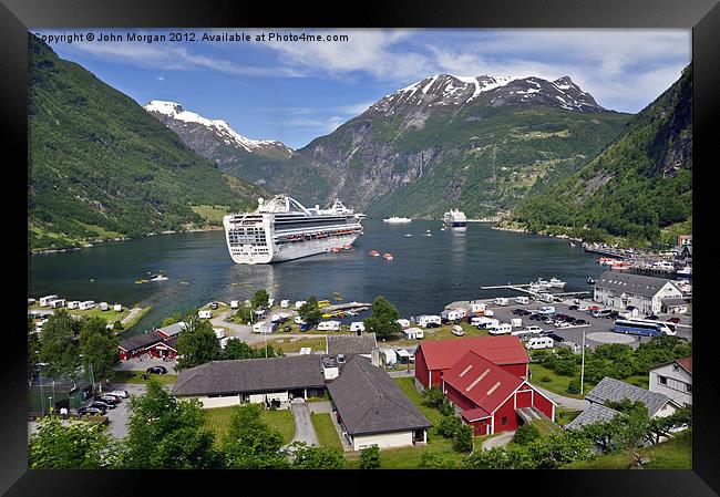 Geiranger Church view. Framed Print by John Morgan