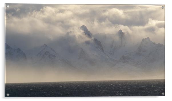Norwegian Arctic hills at dusk Acrylic by Christopher Mullard
