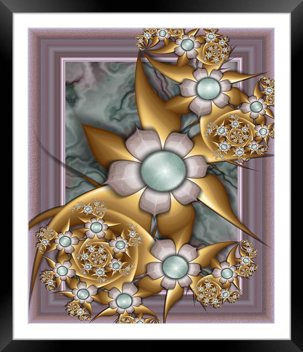 Fractal 72 The Betty Bouquet. Framed Mounted Print by Louise Wagstaff
