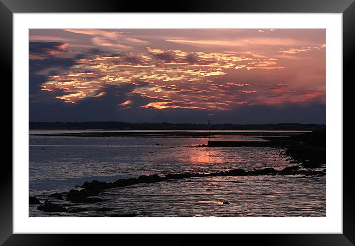 sunset reflections Framed Mounted Print by mark pettican