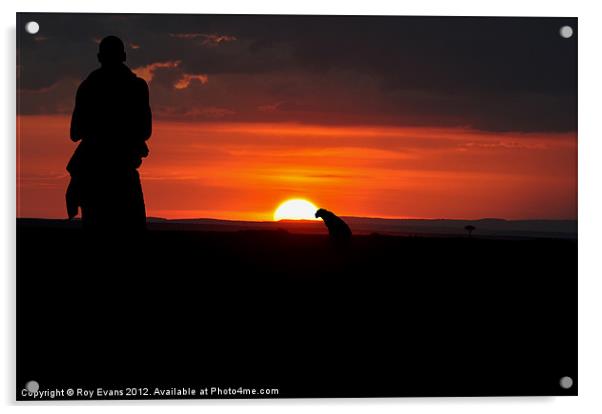 Sunset in Kenya Acrylic by Roy Evans