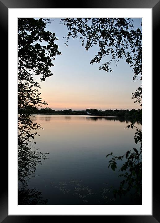 Sunset Over Tardebigge Reservoir Framed Mounted Print by graham young