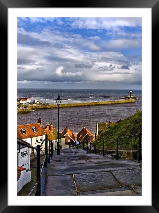 Whitby Steps Framed Mounted Print by Kevin Tate