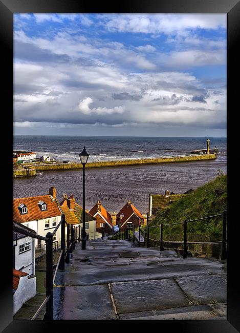 Whitby Steps Framed Print by Kevin Tate