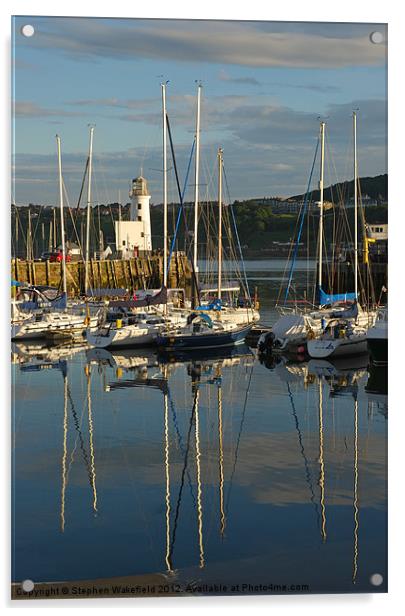 Harbour in evening light Acrylic by Stephen Wakefield