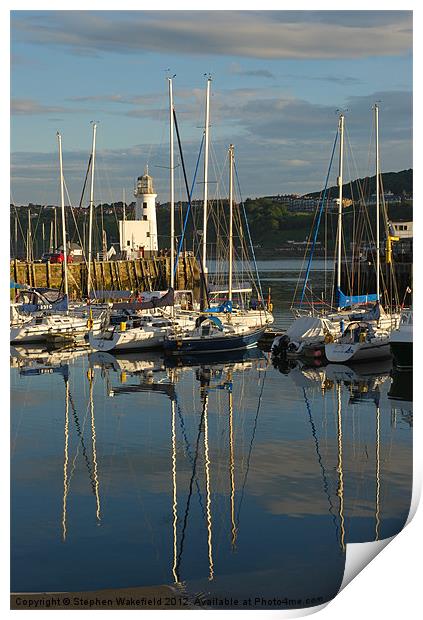 Harbour in evening light Print by Stephen Wakefield