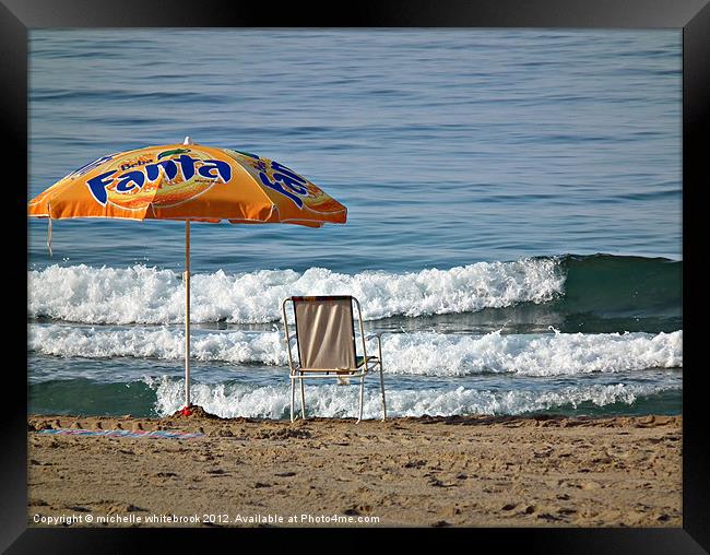 Wave Watching Framed Print by michelle whitebrook