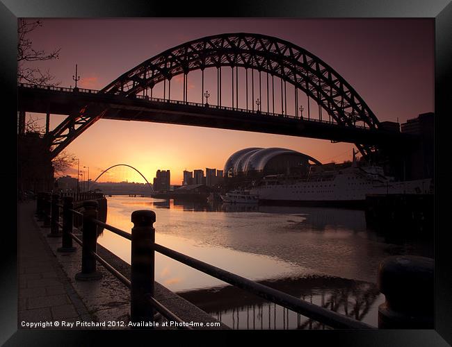 Tyne Bridge At Sunrise Framed Print by Ray Pritchard