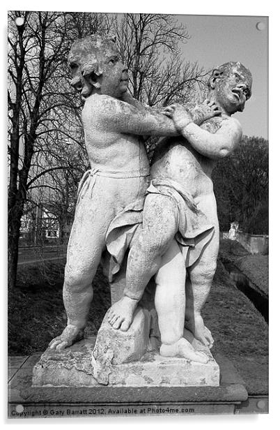 Fighting Statues Acrylic by Gary Barratt