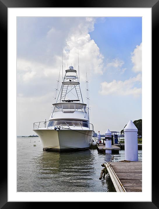 Luxury yacht  at Kochin jetty Framed Mounted Print by Arfabita  