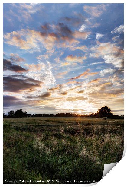 A Summer Sunset Print by Gary Richardson