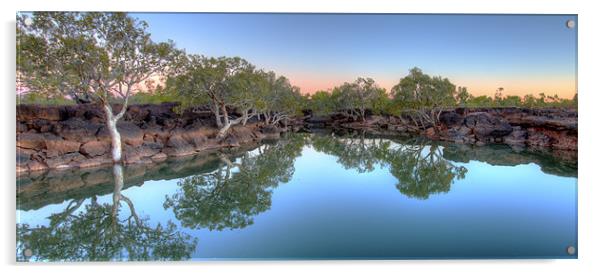 Sunset on the Nicholson River Acrylic by Stephen  Nicholson